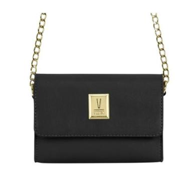 Imagem de Bolsa Vizzano Tiracolo Transversal Com Corrente 10032.3, Preto