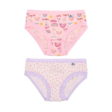 Imagem de Kit/2 Calcinha Clássica DelRio 514123 Infantil Estampadas Modal T. P/G