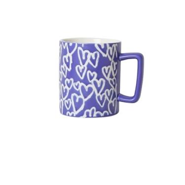 Imagem de Xícaras de café Caneca de cerâmica para café da manhã com aveia grande capacidade 400ml(Blue)