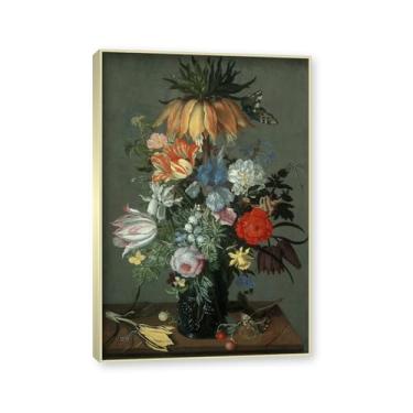 Imagem de Moldura de champanhe. Arte em tela floral country, pintura botânica vintage de natureza morta, decoração de parede de cozinha de fazenda emoldurada para sala de jantar. C42. 50 x 70 cm-19,6 x 27,5 pol