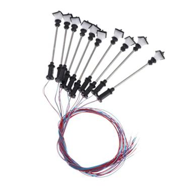 Imagem de JWQFBC Conjunto de 10 Lâmpadas de LED para Postes de Iluminação Pública em Escala 1:100 para Ferromodelismo (HO, 3V), Estilo C