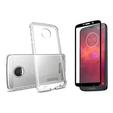 Imagem de 2X Kit Case Capa Proteção Para Motorola Moto Z3 Play + Pel
