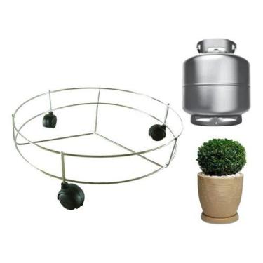 Imagem de Suporte Para Botijão De Gás Vasos Plantas Com Rodinha