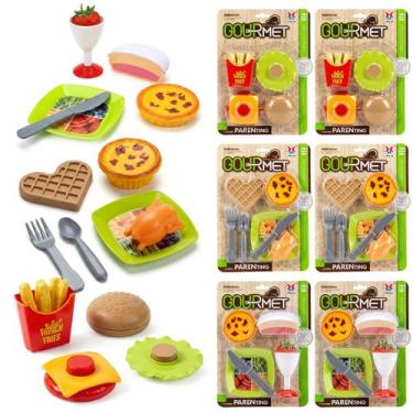 Imagem de Kit 6 Mini Comidas De Brinquedo Chef Gourmet Faz De Conta Cozinha Atac
