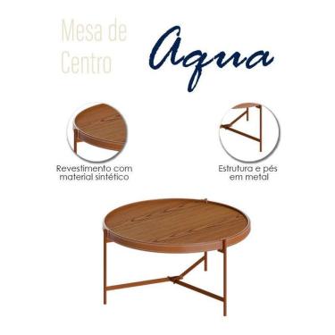 Imagem de Mesa De Centro Ambiente Aqua Pequena Freijó Cobre - Imcal