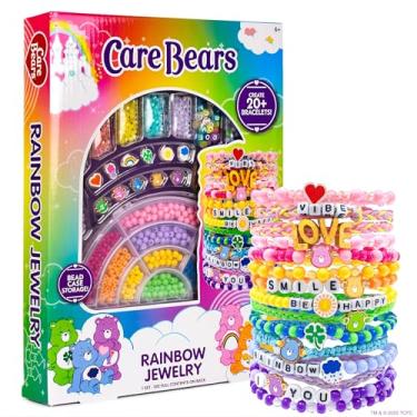 Imagem de Horizon Group USA Kit de joias arco-íris Care Bears: faça mais de 20 pulseiras com pingentes e miçangas, idade 6-8, unissex, multicolorido, não dobrável