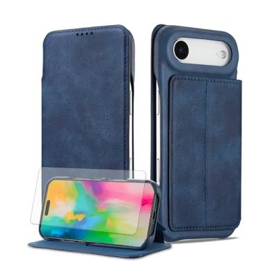 Imagem de Asuwish Capa de telefone para iPhone 17 Air 6,6 polegadas carteira celular com protetor de tela de vidro temperado e suporte flip de couro PU porta-cartão de crédito acessórios para slot i Phone17 i17