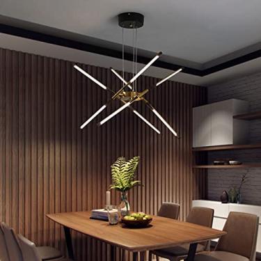 Imagem de Luminária pendente criativa estilo Sputnik, LED, moderna, para mesa de jantar, com intensidade regulável e controle remoto, lustre para sala de estar, altura ajustável, luminária de mesa par