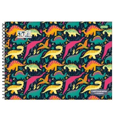 Imagem de Caderno Espiral Capa Dura Desenho E Cartografia Stone 80 Folhas Jandaia Estampa 3