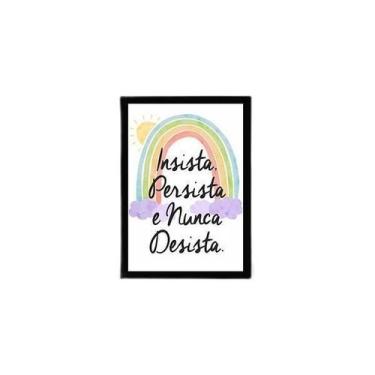 Imagem de Quadro Insista, Persista E Nunca Desista 45X34 Vidro Preta - Quadros O