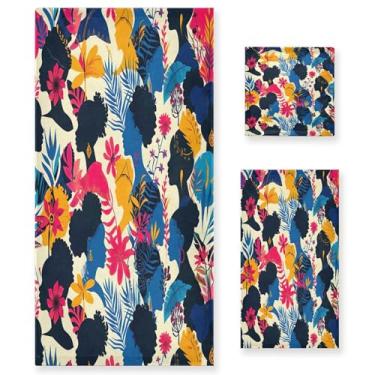 Imagem de xigua Silhuetas coloridas de mulheres conjunto de toalhas de banheiro absorvente macio 3 peças toalha de banho toalha de mão toalhas decorativas para banheiro, academia, hotel, praia, piscina