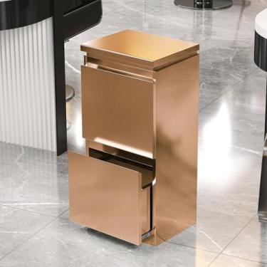 Imagem de Armário de armazenamento de salão de barbeiro de aço inoxidável - estação de estilo de 3 gavetas para cabeleireiros, spa de beleza e organização de ferramentas de tatuagem, armazenamento de