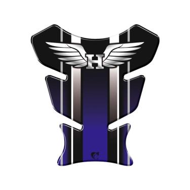 Imagem de Adesivo Protetor De Tanque Moto Honda Asa Preto Azul