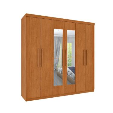 Imagem de Roupeiro Lagos Com Espelho 6 Portas Tcil Cinamomo