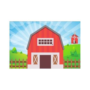 Imagem de Painel Em Tecido Sublimado Celeiro Moinho de Vento - Fábrika de Festa,