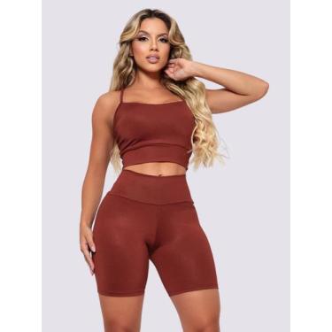 Imagem de Conjunto Fitness Roupa de Academia Corrida Treino Malhar Top Com Bojo 