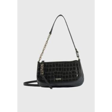 Imagem de Bolsa Tiracolo Pequena Tina Couro Croco Preto Schutz-Feminino