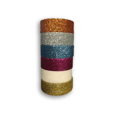 Imagem de Fita Adesiva Win Paper Glitter 1,5Cmx3M Com 6 Unidades