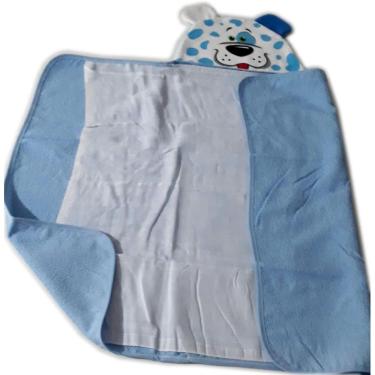 Imagem de Toalha Carinha Menino 70X90Cm Com Capuz Baby Forro De Fralda