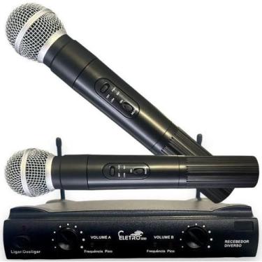 Imagem de Microfone Sem Fio Profissional Duplo Receptor Eletromex 5007