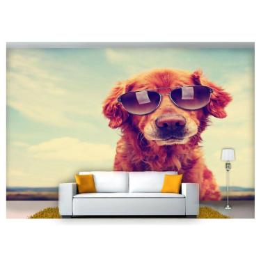 Imagem de Papel De Parede Cachorro Óculos Férias Praia  Anm213