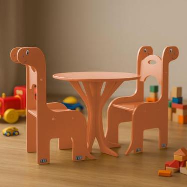 Imagem de Mesa Infantil com 2 Cadeiras Fany para Criança Atividade Escola Creche