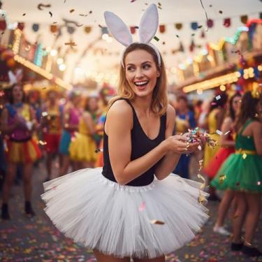 Imagem de Kit Coelhinha Adulto C/ 2 Peças Fantasia Bloquinho Carnaval - Pink Fla