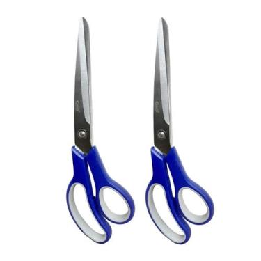 Imagem de Kit 2 Tesouras Uso Geral e Profissional Aço Inox 25cm Multiuso Para Co