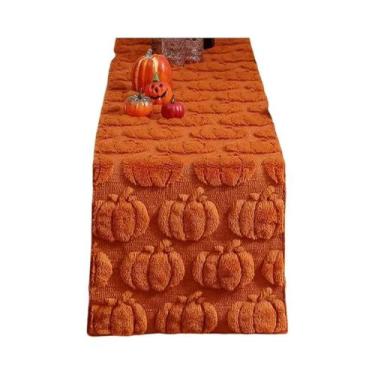 Imagem de Caminho De Mesa De Halloween Branco Com Fantasmas E Abóboras, Decoraçã