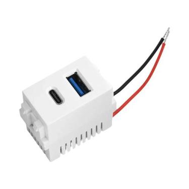 Imagem de Módulo De Energia USB Tipo C 220V, Tomada De Carregamento 5V 2.1A, Ada