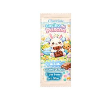 Imagem de Kit 10 Adesivos de Páscoa para Autistas coelhinho para Barra de Chocol