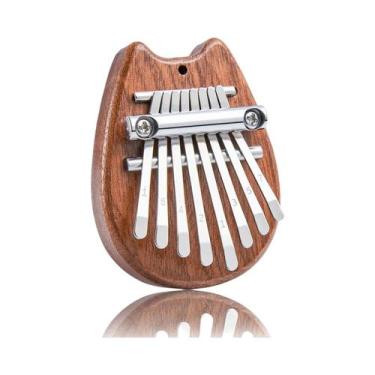 Imagem de Mini Kalimba De 8 Teclas, Piano De Dedo Portátil Com Pingente De Chave