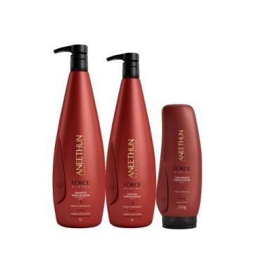 Imagem de Kit Aneethun Force Shampoo 1L, Máscara 1Kg e Finalizador  Força, Resis