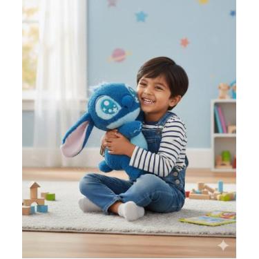 Imagem de Pelúcia 35cm Stitch Antialérgico Olho Bordado Glitter - Marchetutti