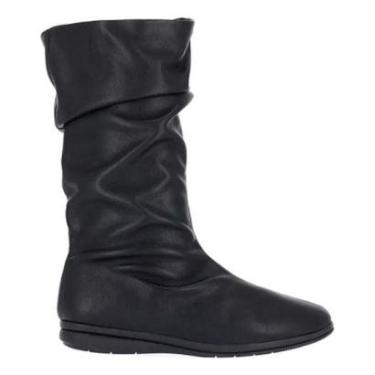 Imagem de Bota Feminina Cano Médio Salto Anabela Baixo Conforto Piccadilly Franzida-Feminino