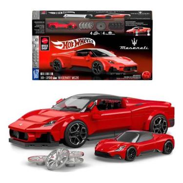 Imagem de Mattel Brick Shop Hot Wheels Construção Speed Maserati Mc20 Cor Vermel