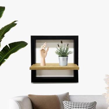 Imagem de Prateleira quadro decorativa 25 x 25cm FRAME 2525 Cor:Preto - DKMultiv