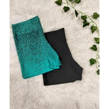 Imagem de Kit 2 Shortinho Degrade + Liso Curto Tendência Feminino - Bella Fitnes