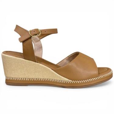 Imagem de Sandália Via Scarpa Riviera Natural Wedge, Capuccino, 37