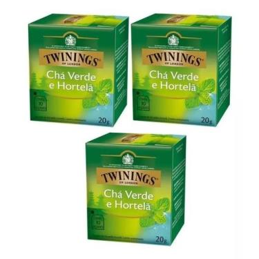 Imagem de Kit 3 Chá Twinings Verde Hortelã 20g - 3 Unidades