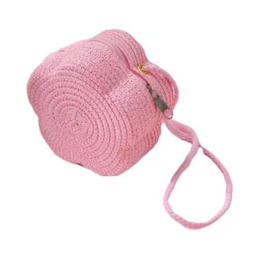 Imagem de Sacos de ombro de palha infantil, bolsa de praia, porta-moedas, saco c