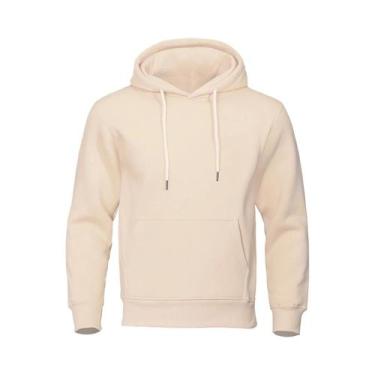 Imagem de Moletom Masculino Com Capuz De Fleece Quente Casual Streetwear Solto R