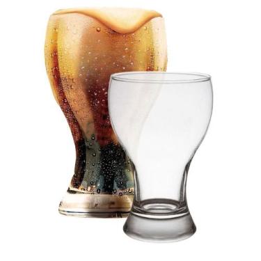 Imagem de Jogo 2 Copo Brahma Black 430ml Cerveja Chopp Vidro Resistente Bar Casa