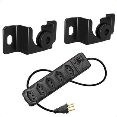 Imagem de Suporte Fixo TV Parede 13 a 70 Polegadas com Extensão Elétrica 5 Tomad