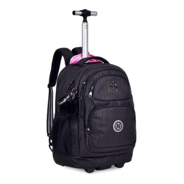 Imagem de Mochila Rebecca Bonbon Preta Lurex Brilhante Bolsa Escolar Fem - Clio