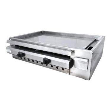 Imagem de Chapa para Lanche 80cm Inox Profissional 8MM A GÁS - Ipe Cozinhas