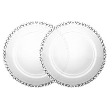 Imagem de Conjunto De Pratos De Sobremesa Em Cristal Com Detalhes Coração 2 Peça