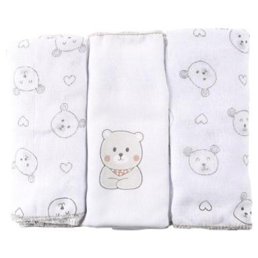 Imagem de Fralda de Pano Ombro Bebê Estampada Kit com 03 unidades Incomfral, Neu
