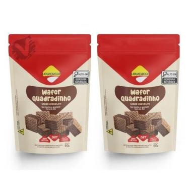 Imagem de Kit 2 Wafer Quadradinho Chocolate Zero Lactose Diet Lowçucar 60g