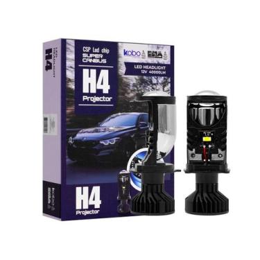 Imagem de Kit Lâmpada Ultra Super Led H4 Mini Projetor Canhão 6000k 42W 40000LM 